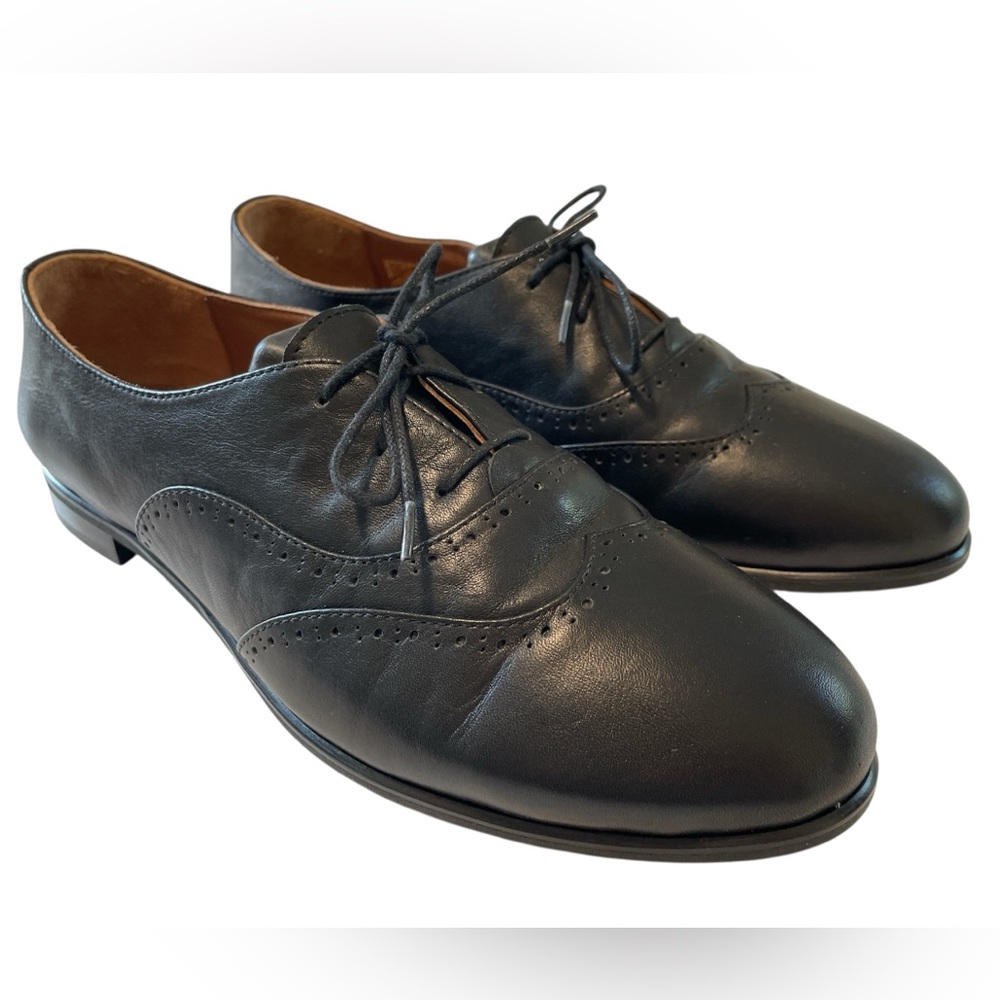 JULIA BO Limehouse Oxford handmade black leather Women, size US 10 EUR 41 NWOB